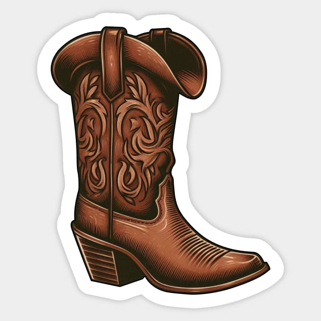 Cowboy boots and hat tattoo Sticker by PinScher